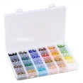 thumbnail image 1 of facefd 1200pcs Artificial Crystal Beads 24 Colors 6mm Crystal Beads Assorted Kit Loose Spacer Beads for Jewelry Making DIY Crafting, 1 of 5