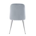 thumbnail image 2 of CorLiving Nash Velvet Channel Tufted High Back Indoor Side Chairs with Iron Legs, Light Blue (Set of 2), 2 of 9