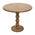 thumbnail image 2 of 21 Inch Side End Table Round Top Stacked Ball Post Natural Brown Mango Wood, 2 of 5