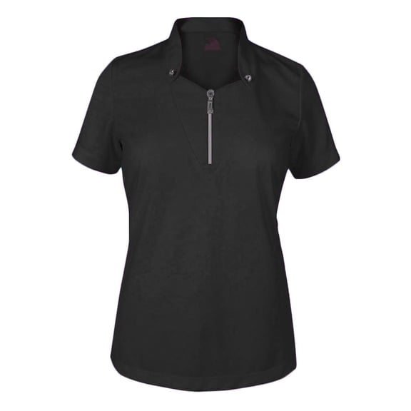 Monterey Club Women's Radiance Solid Zip Collar Golf Polo Shirt #2442