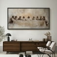 thumbnail image 4 of Large Framed Canvas Print The Last Supper - Classic Religious ChristianWall Art Decorative Ready to Hang Painting for Living room Bedroom 60x30 inches Black Frame, 4 of 9