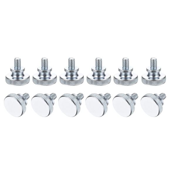 Uxcell M6 x 8mm Knurled Thumb Screws, 12Pcs Metric Knurled Head Bolts Thumb Screw with Shoulder Grip Knobs Fasteners Tighten Thread Fasteners for TV Monitor Mount