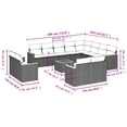 thumbnail image 2 of vidaXL 13 Piece Garden Sofa Set with Cushions Black Poly Rattan, 2 of 5