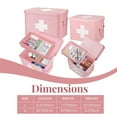 thumbnail image 3 of First Aid Box Organizer - Empty 13" Pink Vintage First Aid Kit Tin Metal Medical Box - First Aid Storage Box Container Bins with Dividers, Removable Tray and White Cross Logo, 3 of 8
