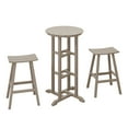 thumbnail image 2 of Costaelm Paradise Bar Height Outdoor Patio Table and Bar Stool 3-Piece Dining Set, Weathered Wood, 2 of 8
