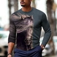 thumbnail image 5 of Tejiojio Spring Mens Essential Tops on Super Soft Cotton Performance Horse Retro 3D Printing Round Neck Long-sleeved Men's Spring And Autumn T-shirt, 5 of 7