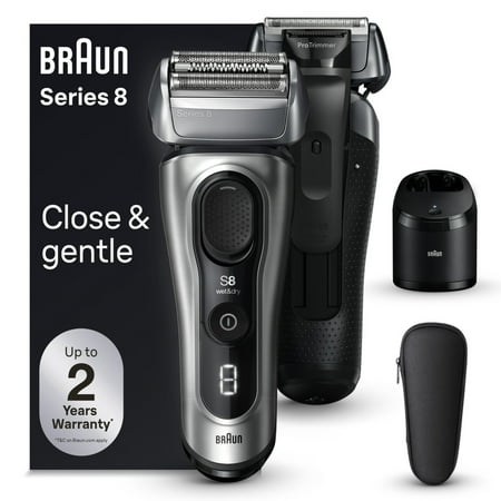 Braun Series 8 8567cc Men's Electric Shaver with 4+1 Shaving Elements, Precision Trimmer, and SmartCare Center