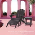 thumbnail image 6 of Pipopa Outdoor Folding HDPE Adirondack Chair Set of 2 with Cup Holder,All-Weather Patio Chair for Garden,Backyard,Pool,Black, 6 of 8