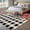Pink, variant on Area Rug for Living Room, Pink Roses Valentine's Day Non-Slip Indoor Large Carpet for Bedroom/Dining Room, Black White Plaid Spring Floral Washable Low-Profile Rectangle Floor Runner Rugs - 5 x 7 Ft