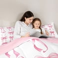thumbnail image 6 of Homewish Cartoon Bowtie Bowknot Bedding Comforter Set,Cute Ribbon Bow Twin Comforter Sets,Girls Pink White Bedding Set For Girl Teens,Luxury Bedroom Decor Reversible,2 Pieces, 6 of 9