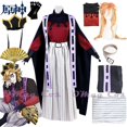 thumbnail image 2 of Disfraz de Cosplay Doma Douma, conjunto de peluca y abanico, atuendo de Halloween, kimono de Anime Douma para hombres y mujeres, 2 of 5