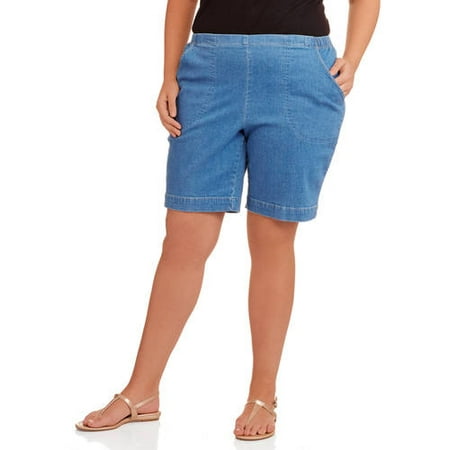 Just My Size - Women's Plus-Size Pull-On Stretch Denim Shorts - Walmart.com