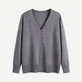 thumbnail image 5 of Girls Lightweight Cardigan Sweater Size 7 Basic Open Front V Neck Cardigans School Uniform Kids Casual Cute Outwear Dark Gray, 5-6 Y, 5 of 6