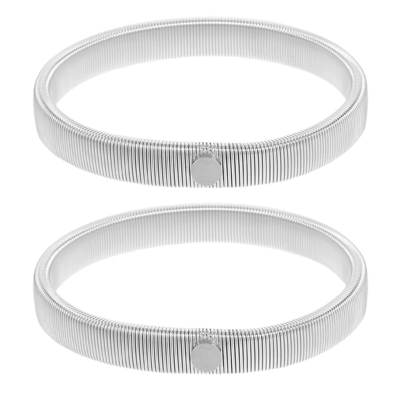 OUNONA 2-Pack Metal Elastic Shirt Sleeve Holders Armband Garters for Men and Women, White
