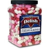 Red Pink & White Jordan Almonds Mix by It's Delish, 3.5 LBS Jumbo Container Valentines and Mothers Day Girl Theme Bulk Party Favors Almond Nut Coated in Sweet Hard Candy Shell - Vegan & Kosher