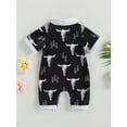 thumbnail image 4 of Hirigin Western Baby Boy Summer Clothes 0 3 6 12 18 Months Cow Print Short Sleeve Polo Romper Bodysuit One Piece Jumpsuit Outfits, 4 of 8