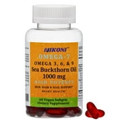 Nikoni Organic Sea Buckthorn Oil – Omega-7 & Antioxidant Nutrients for Skin, Hair & Nail Support – 60 Vegan Softgels