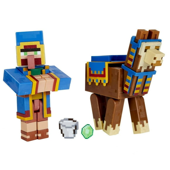 Minecraft Craft-a-block Wandering Trader and Llama
