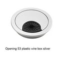 thumbnail image 4 of Langgg ABS Computer Desk Hole Cover Portable Round Waterproof Round Adjustable Desktop Office Table Cable Grommet Organizer 53mm Silver 1Set, 4 of 6