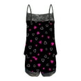 thumbnail image 4 of CaComMARK PI Womens Pajamas Lingerie Lace Sexy PJ Sleepwear Shorts Set for Valentine's Day Black, 4 of 5