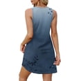 thumbnail image 5 of WTOBBY Women's Fashion Casual Printed V-Neck Button Vest Sleeveless Dress with Pocket, Floral Print Design for Summer Outfits, Perfect for Beach and Holiday Vacations,Dark Blue M, 5 of 5