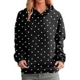 thumbnail image 2 of Womens Hoodie Black Women's Polka Dot Print Hoodie Casual Loose Everyday Comfort Top Sweatshirts for Women XL, 2 of 4