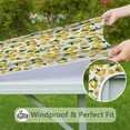 thumbnail image 6 of Yellow Lemon Fruit Leaves Beige Pattern Square Fitted Tablecloth with Elastic Edge,Square Table Cover,Washable Elastic Table Cover for Home Kitchen Party Decor 34"x34", 6 of 6