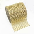 thumbnail image 2 of Life Glow Rhinestone Mesh Ribbon Wrap Roll Christmas Tree Decorative Gold 4.75" x 10 Yard, 2 of 9