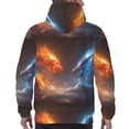 thumbnail image 7 of Fotbe Men's Hoodie with Red And Blue Fire Dragon D Pattern - Kangaroo Pocket Pullover Hooded Sweatshirt, Perfect for Daily Wear, Travel, and Home-Small, 7 of 7