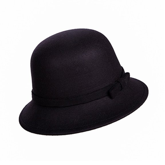 Leadrop Bowler Hat Bow Warm Autumn Winter Coldproof Dome Hat for Outdoor