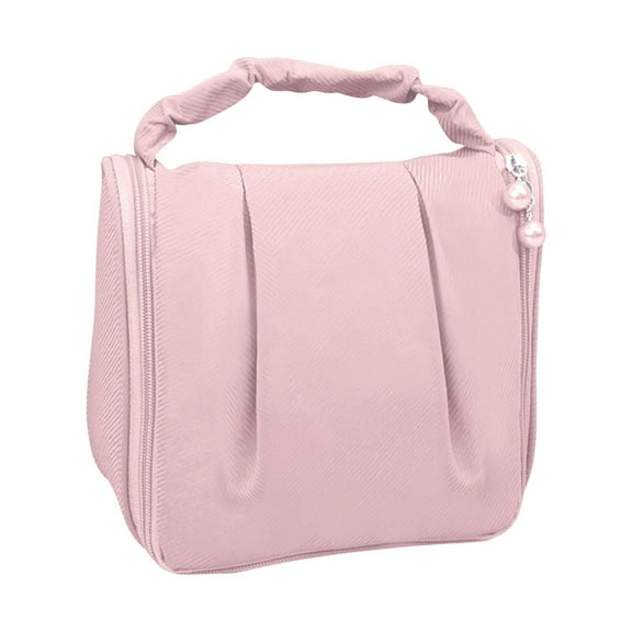 JeashCHAT Cosmetic Bag, Waterproof Portable Makeup Bag, Large Capacity Travel Wash Bag with Handle and Dividers Hanging Multifunctional Storage Bag
