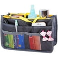 thumbnail image 2 of LINLIN Portable Multi-Pocket Handbag Organizer Bag Handbag Purse Insert Liner Pouch,Double Zipper Travel Compartment Purse Bag Durable Storage Package for Makeup,Storage,Toiletry, 2 of 9