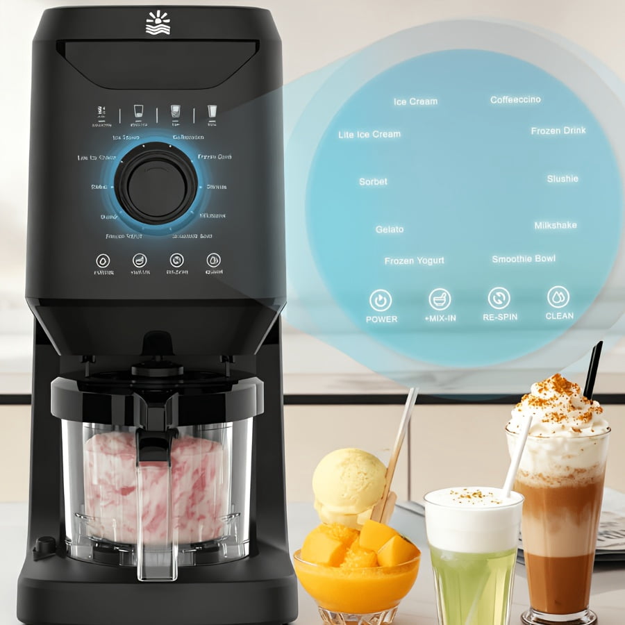 12 In 1 Automatic Ice Cream Slushie Machine Self Cleaning Frozen Dessert Maker 12 Presets For Gelato Sorbet Milkshakes Smoothie Bowl Homemade Dessert Party Use