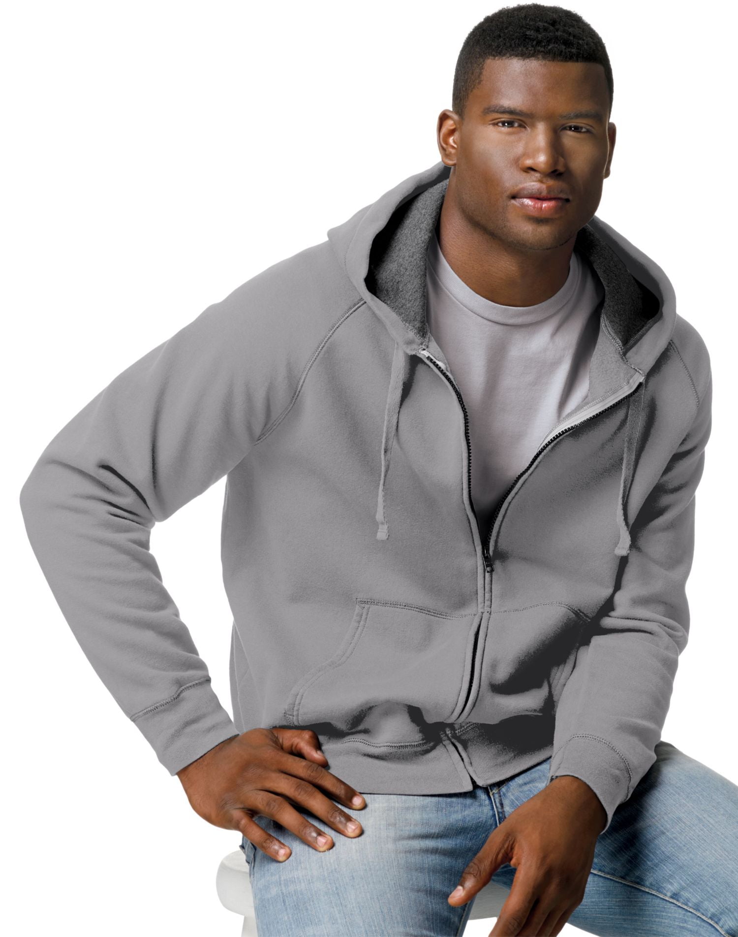 Hanes Nano Men`s Premium Lightweight Full Zip Hoodie Sweatshirt, L | Walmart Canada
