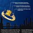 thumbnail image 2 of Gem Stone King 18K Yellow Gold Plated Silver Yellow Citrine and Blue Created Sapphire Filigree Style 3 Stone Ring for Women (2.50 Cttw, Oval 8X6MM and 6X4MM) (Size 9), 2 of 6