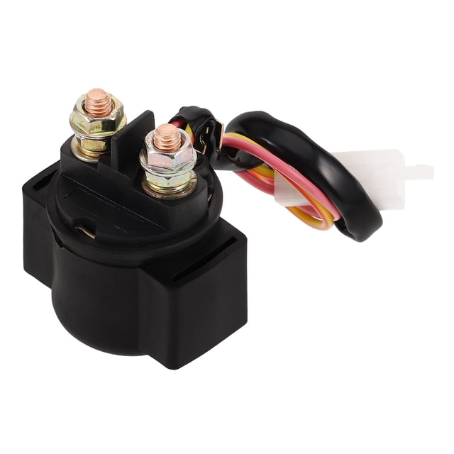 Phenofice Starter Motor Electromagnetic Relay Black Aluminum Copper Wire For Startup Performance Enhancement 1Pcs