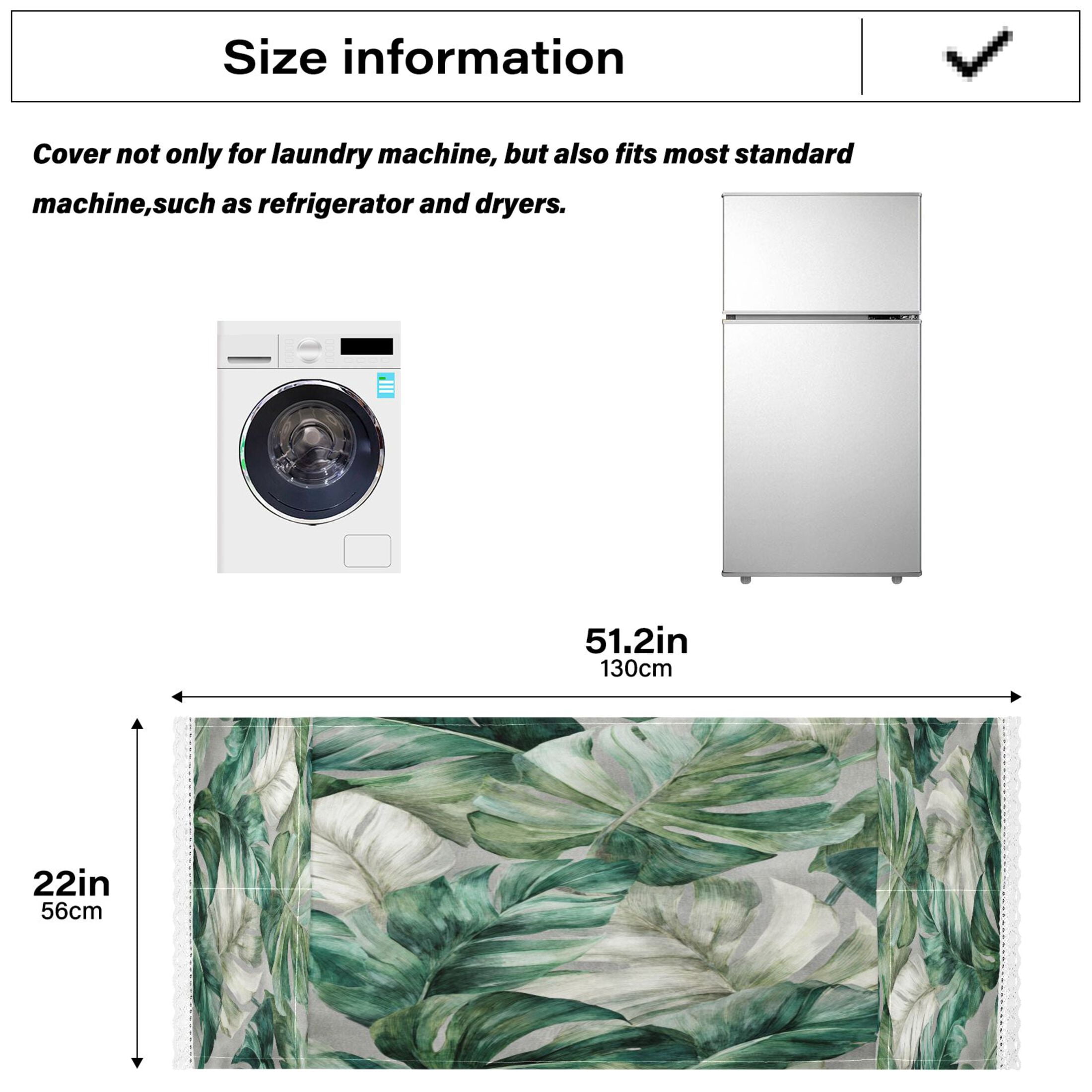 Wobogo Tropical Leaves Washing Machine Cover Dustproof Washer Dryer Cover Waterproof Laundry Room Decorative Protector