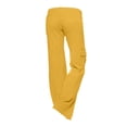 thumbnail image 6 of ManxiVoo Women High Waist Cargo Pants Flared Leggings with Pockets Stretchy Workout Casual Trousers S Size Yellow, 6 of 6