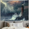thumbnail image 2 of PRATYUS Tapestry Wall Hanging Lighthouse in Stormy Tapestry Tapestry Bright Wall Art Wall Blanket Wall Decor for Bedroom Living Room Dorm Decor Painting, 2 of 6