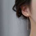 thumbnail image 4 of Pendientes de moda para mujer, estilo coreano, elegantes, largos, con borlas en forma de corazón, para el rostro, pendientes delgados, 4 of 5