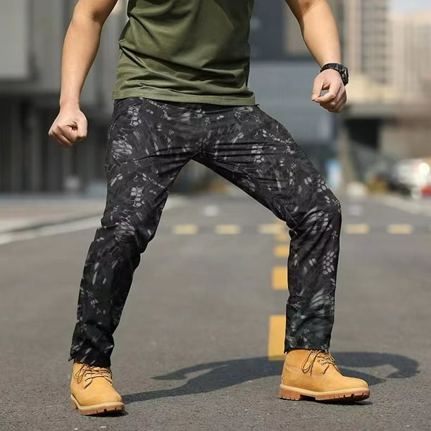 Pantalones a cuadros impermeables de poliéster y algodón, pantalones tácticos para instructores de viaje, pantalones a cuadros casuales de camuflaje de varios colores para exteriores