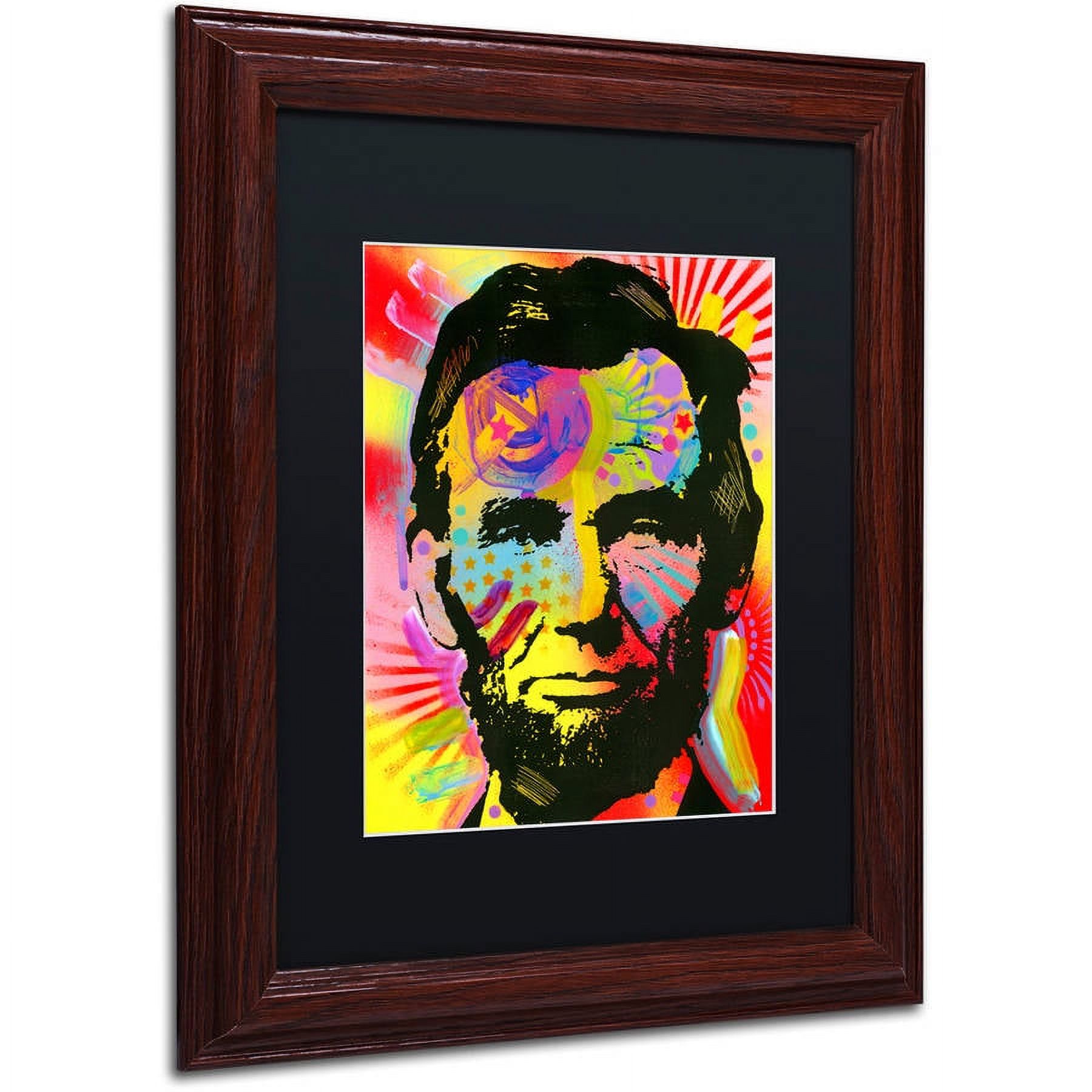 Trademark Fine Art "Abraham Lincoln III" Canvas Art by Dean Russo, Black Matte, Wood Frame