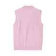 thumbnail image 6 of Resicozy Men's Sleeveless Sweater Vest V-Neck Casual Knit Button Down Solid Color Cardigan Vest Pink 2XL, 6 of 7