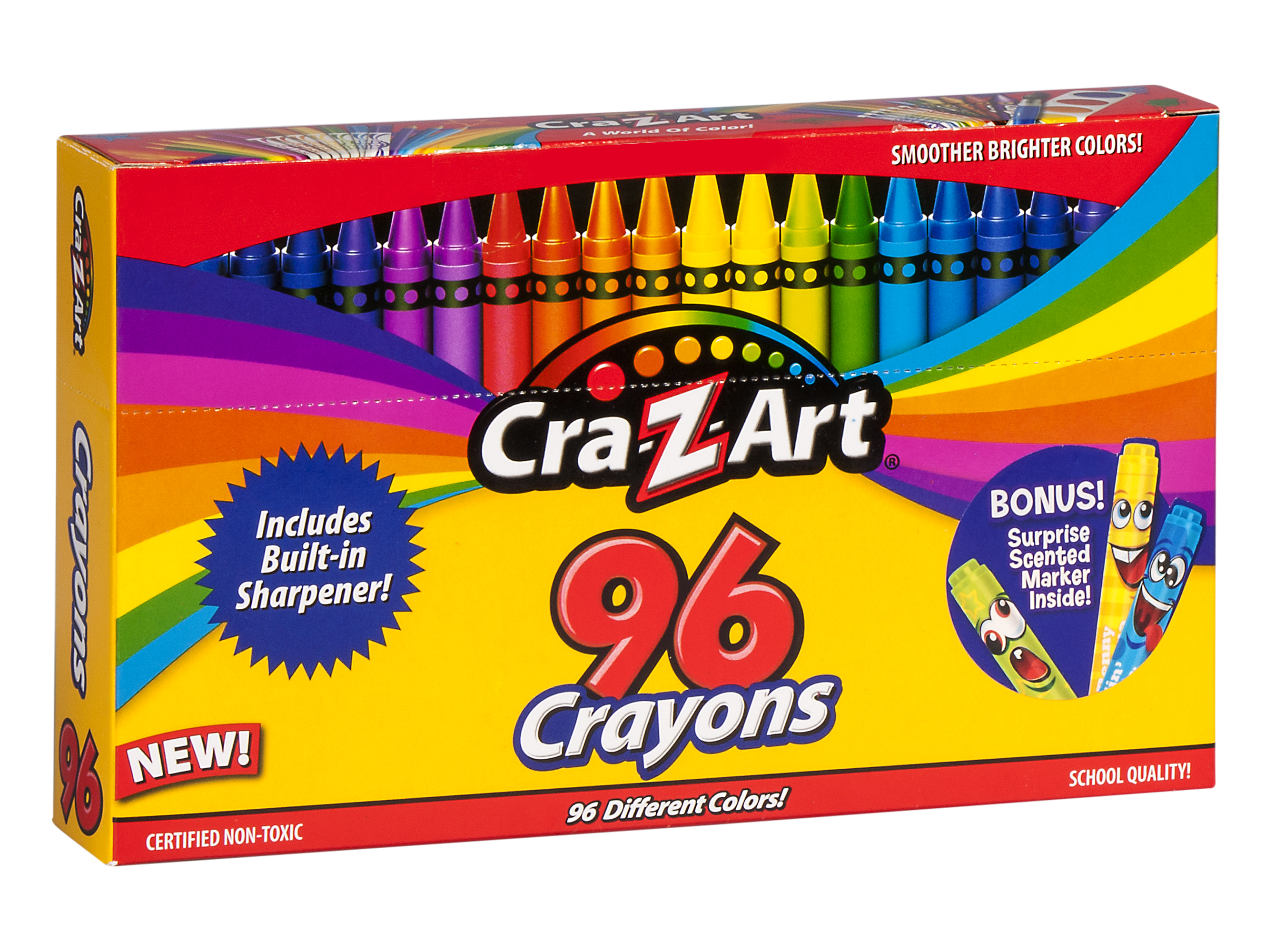 Cra-Z-Art 96 Count Crayons, Bulk Pack with Built-in Sharpener, Multicolor, Back to School - image 3 of 10