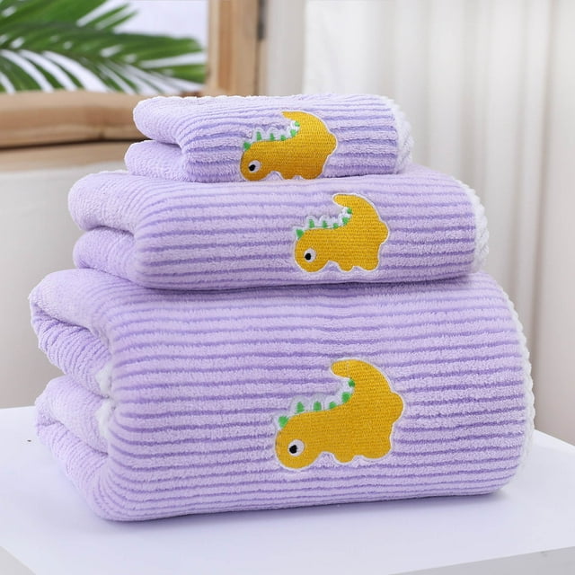 Conjunto de Terciopelo de Coral Bufanda de la Madre Absorbente de Agua Suave de la Serie de Dinosaurios Pequeños