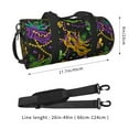 thumbnail image 4 of Xecao Mardi Gras Surface print Round Travel Duffel Bag is a foldable gym bag with an inner pocket, perfect for travel sports, 4 of 8
