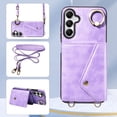 thumbnail image 4 of Crossbody Case for Samsung Galaxy A05s, Adjustable Shoulder Strap 47" / 1.2m, Finger Ring Holder with 6 Card Slots, 4 of 16