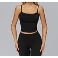 thumbnail image 2 of PISONIC Womens Workout Sets Two Piece Spaghetti Straps Crop Top Matching Straight Leg Pants Gym Work Pilates Outfits, 2 of 6