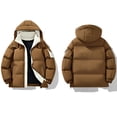 thumbnail image 7 of Zedker Men's Winter Warm Coat Puffer Jacket Fleece Lined Water Repellent Windproof Warm Parka Winter Coat with Hood Brown M, 7 of 7