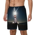 thumbnail image 2 of Uemuo Peggy's Cove Lighthouse Pattern Mens Swim Trunks Quick Dry Board Shorts with Mesh Lining, Stretch Beach Shorts Quick Dry No-Chafing Board Shorts-Small, 2 of 9